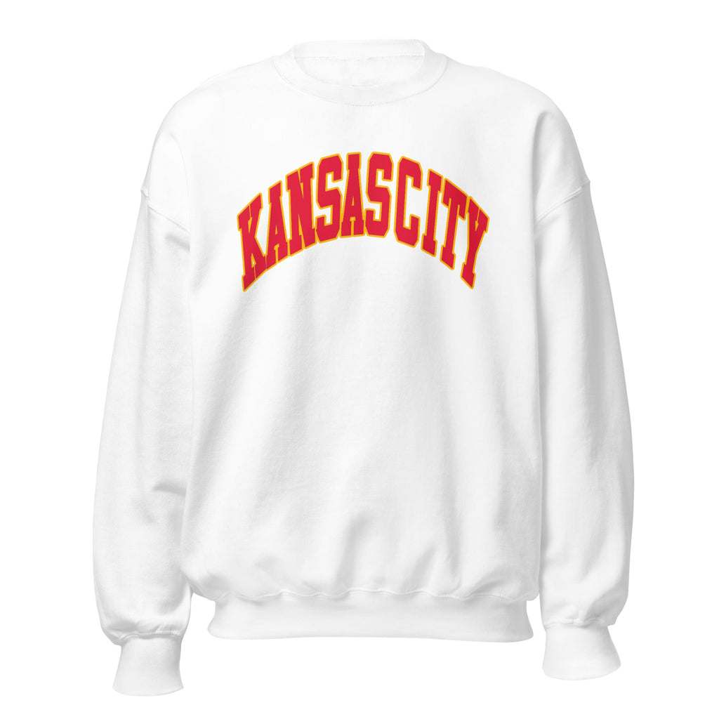 White Kansas City Arch Crewneck (Red/Gold)